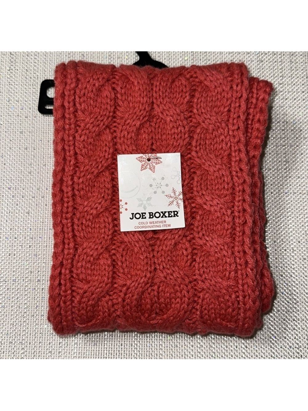 JOE BOXER Coral Pink Chunky Cable Knit Cold Weather Scarf